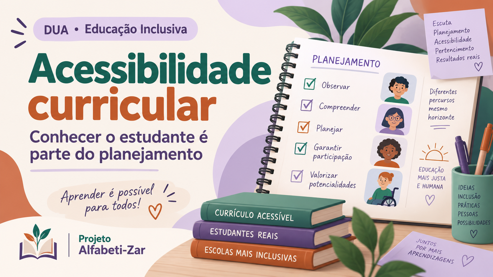 Miniatura do artigo sobre acessibilidade curricular, conhecimento do estudante e planejamento com DUA.